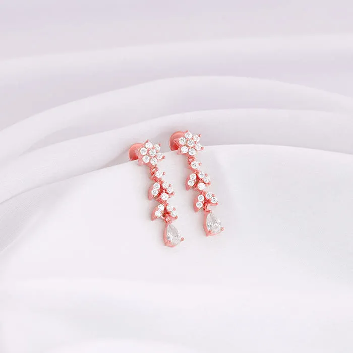 Rose Gold Floral Splurge Earrings Giva