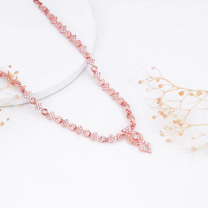 Rose Gold Floral Wheel Necklace Giva