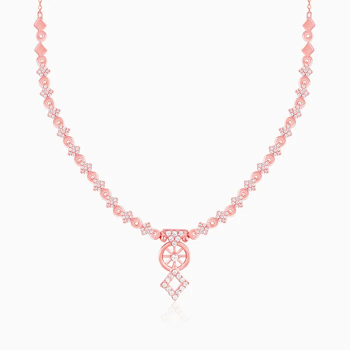Rose Gold Floral Wheel Necklace Giva