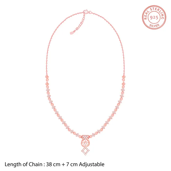 Rose Gold Floral Wheel Necklace Giva