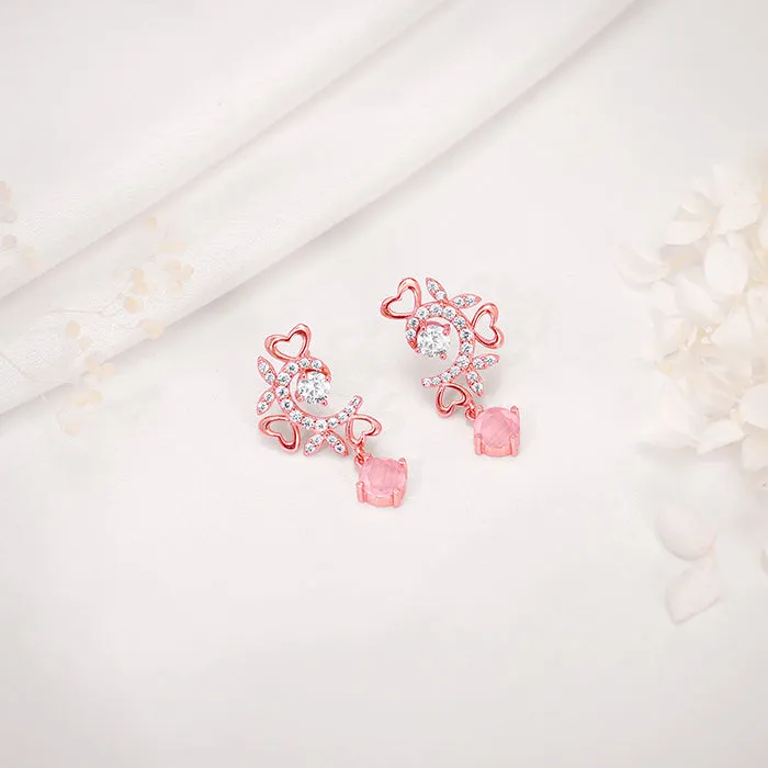 Rose Gold Floret Elegance Drop Earrings Giva