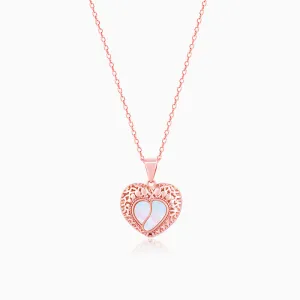 Rose Gold Footprint Pendant With Link Chain Giva
