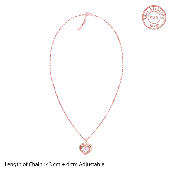 Rose Gold Footprint Pendant With Link Chain Giva