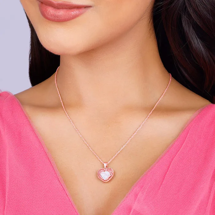 Rose Gold Footprint Pendant With Link Chain Giva