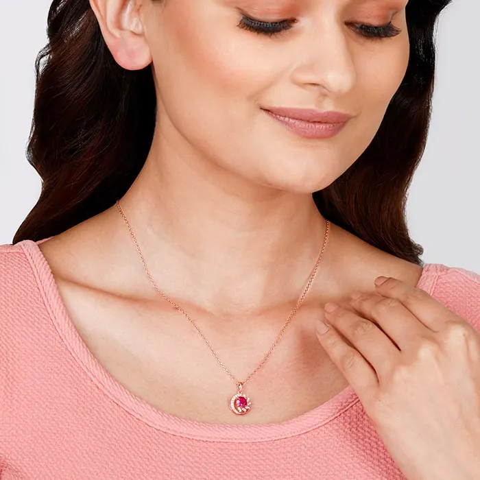 Rose Gold Full of Love Pendant with Link Chain Giva