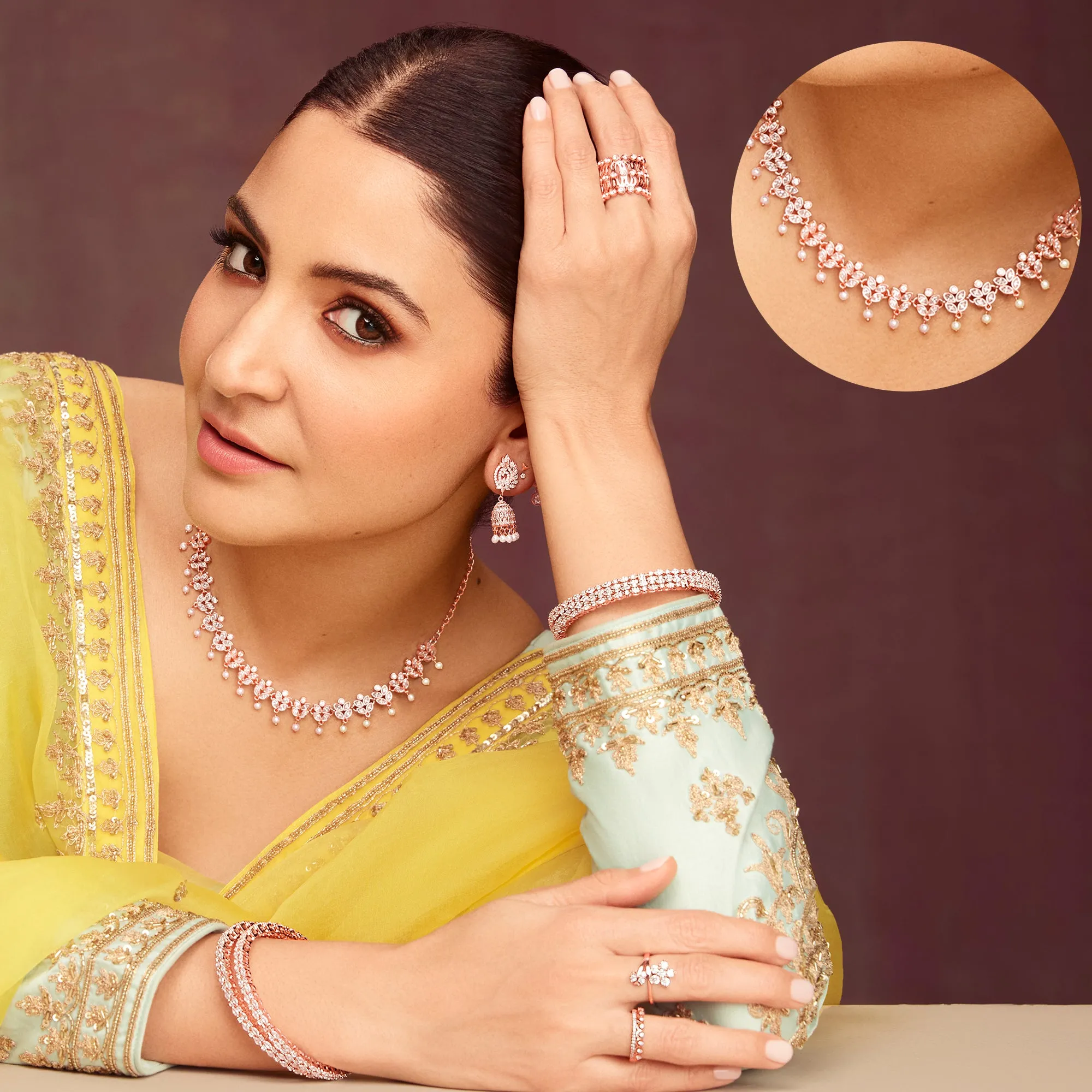 Rose Gold Gleam of Glamour Necklace Giva