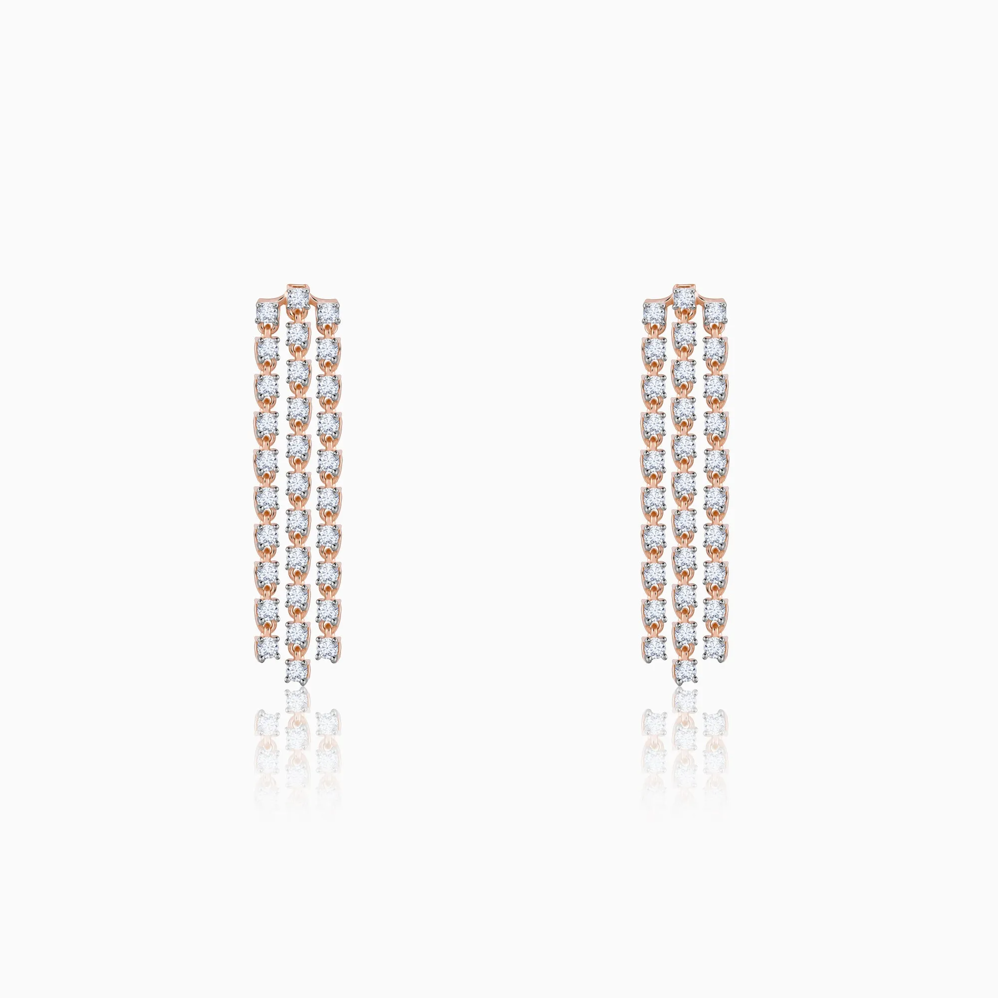 Rose Gold Glittering Diamond Earrings Giva