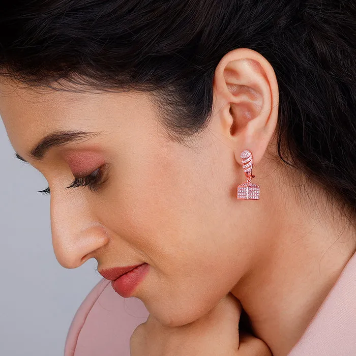 Rose Gold Glittering Grace Jhumki Giva