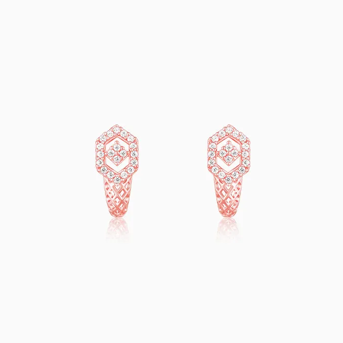 Rose Gold Glittering Half Moon Earrings Giva