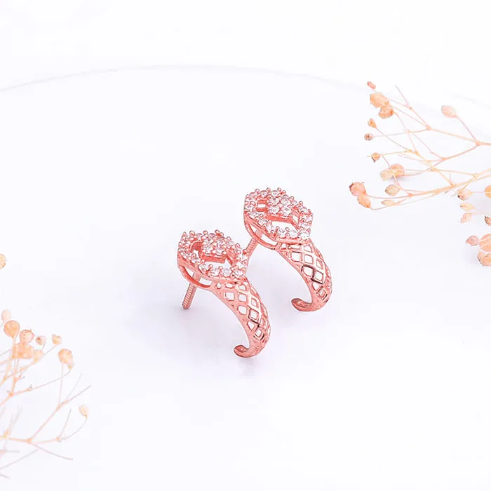 Rose Gold Glittering Half Moon Earrings Giva