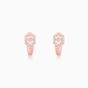 Rose Gold Glittering Half Moon Earrings Giva
