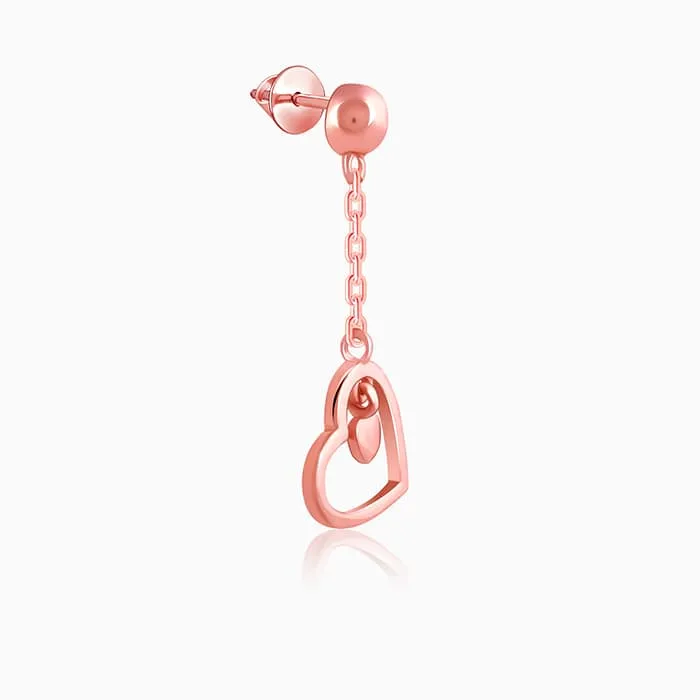 Rose Gold Heart Danglers Giva