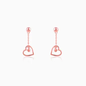 Rose Gold Heart Danglers Giva