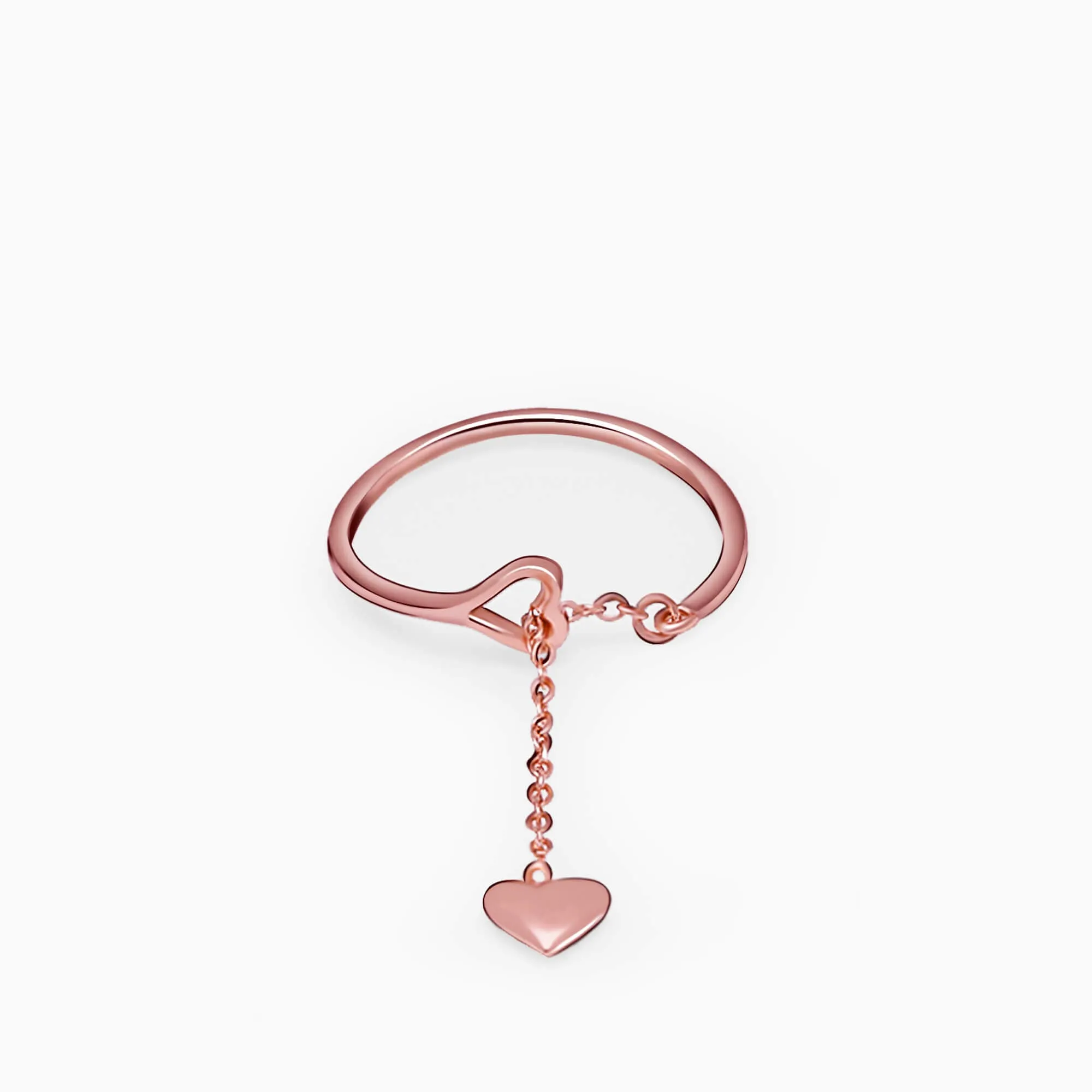 Rose Gold Heart Melting Chain Ring Giva