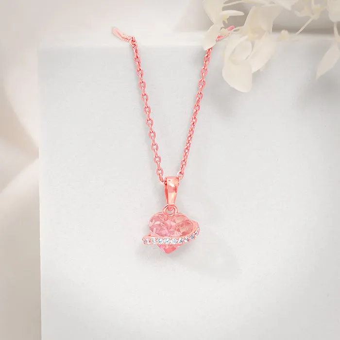 Rose Gold Heartlet Glow Pendant With Link Chain Giva
