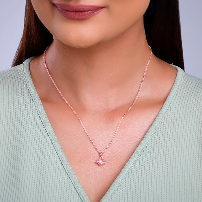 Rose Gold Heartlet Glow Pendant With Link Chain Giva