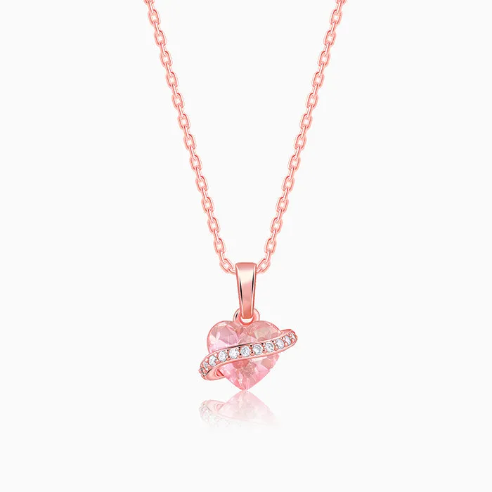 Rose Gold Heartlet Glow Pendant With Link Chain Giva