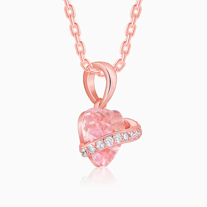 Rose Gold Heartlet Glow Pendant With Link Chain Giva