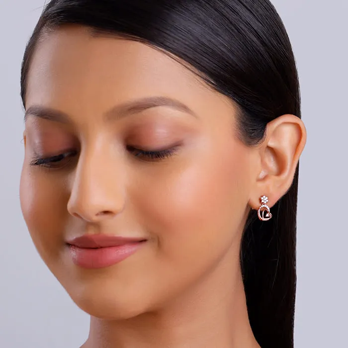 Rose Gold Hearty Sparkles Earrings Giva