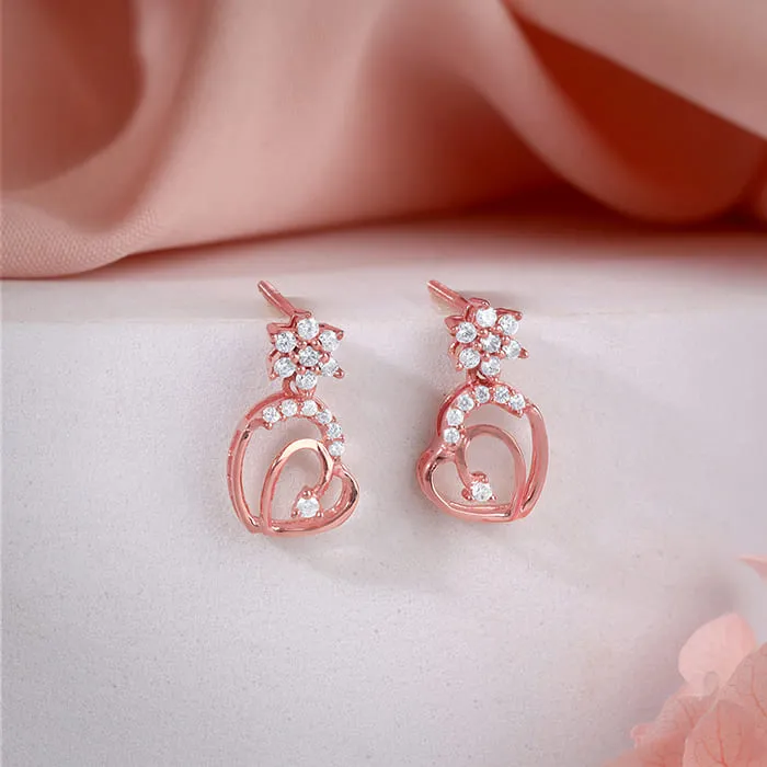 Rose Gold Hearty Sparkles Earrings Giva