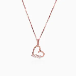 Rose Gold Infinity Heart Pendant with Link Chain Giva