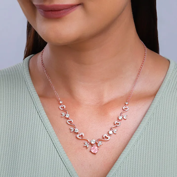 Rose Gold Intricate Love Necklace Giva