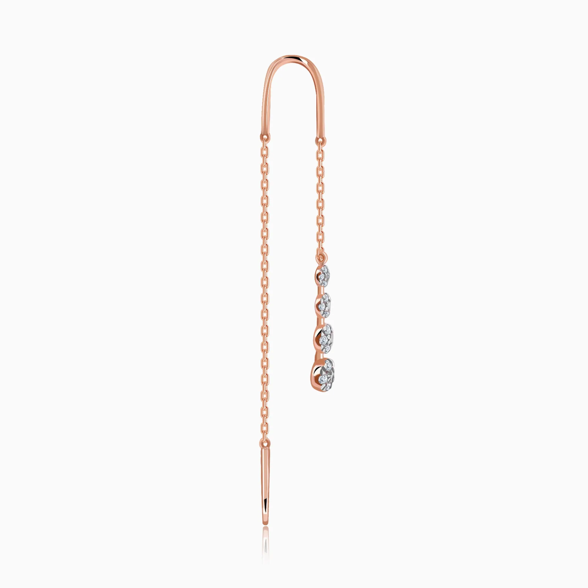 Rose Gold Kiran Sui Dhaaga Diamond Earrings Giva