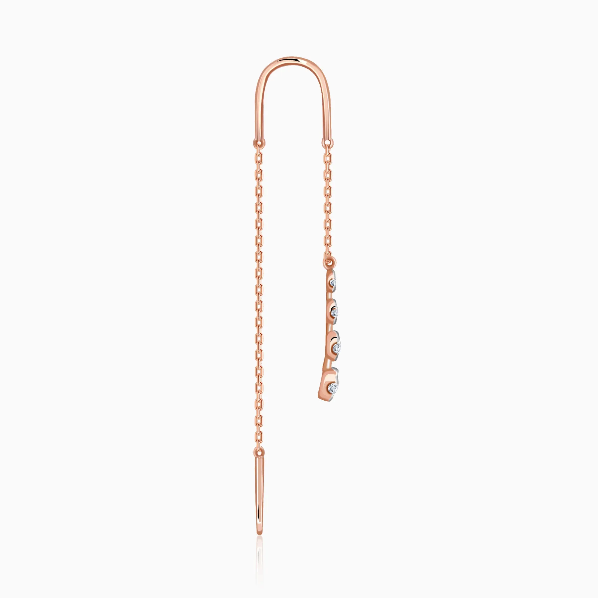 Rose Gold Kiran Sui Dhaaga Diamond Earrings Giva