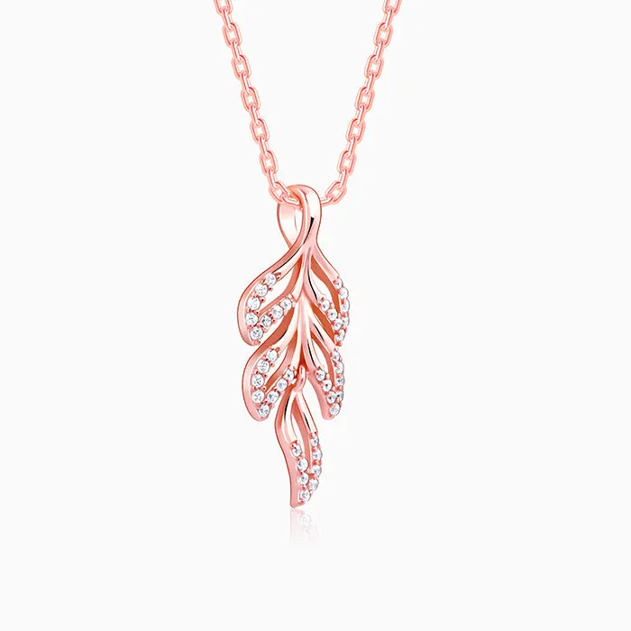 Rose Gold Komal Pankh Pendant With Link Chain Giva