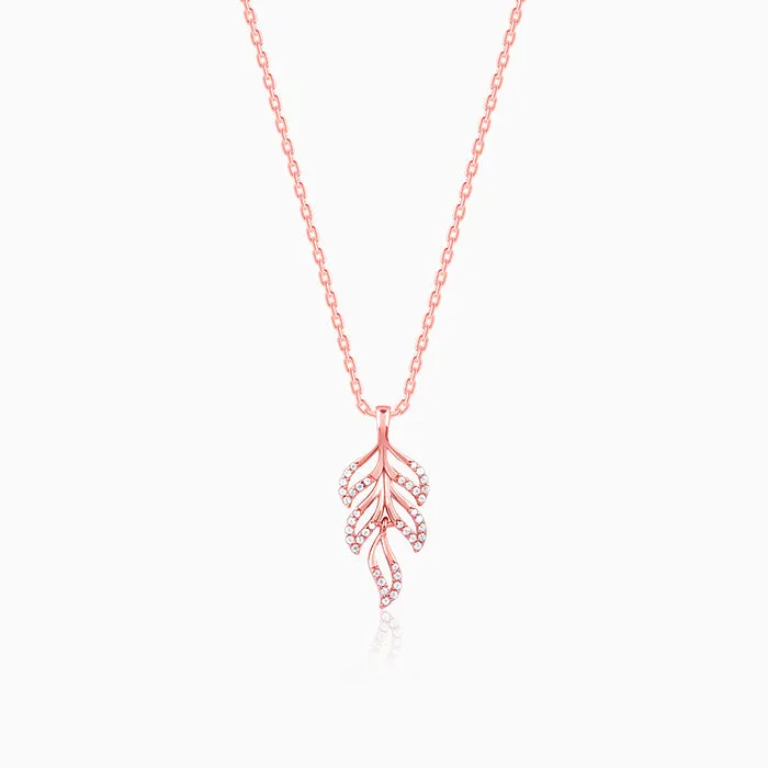 Rose Gold Komal Pankh Pendant With Link Chain Giva