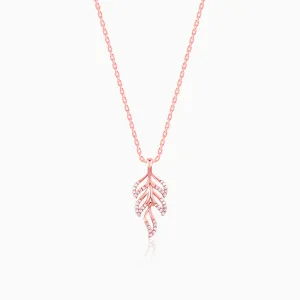 Rose Gold Komal Pankh Pendant With Link Chain Giva