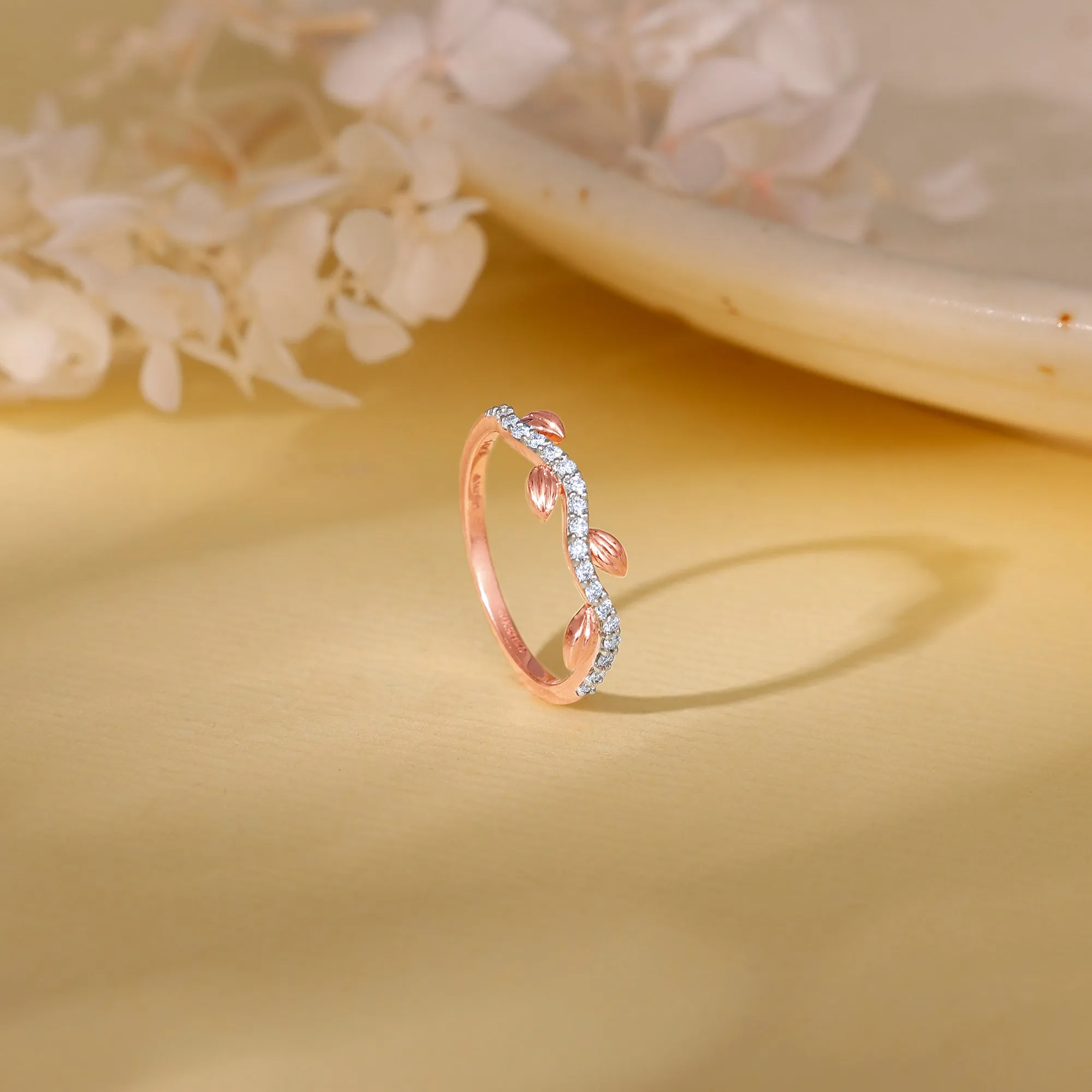 Rose Gold Leafy Legacy Diamond Ring Giva