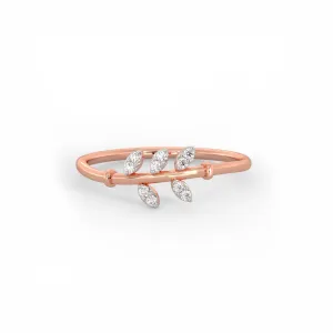 Rose Gold Leafy Love Diamond Ring Giva