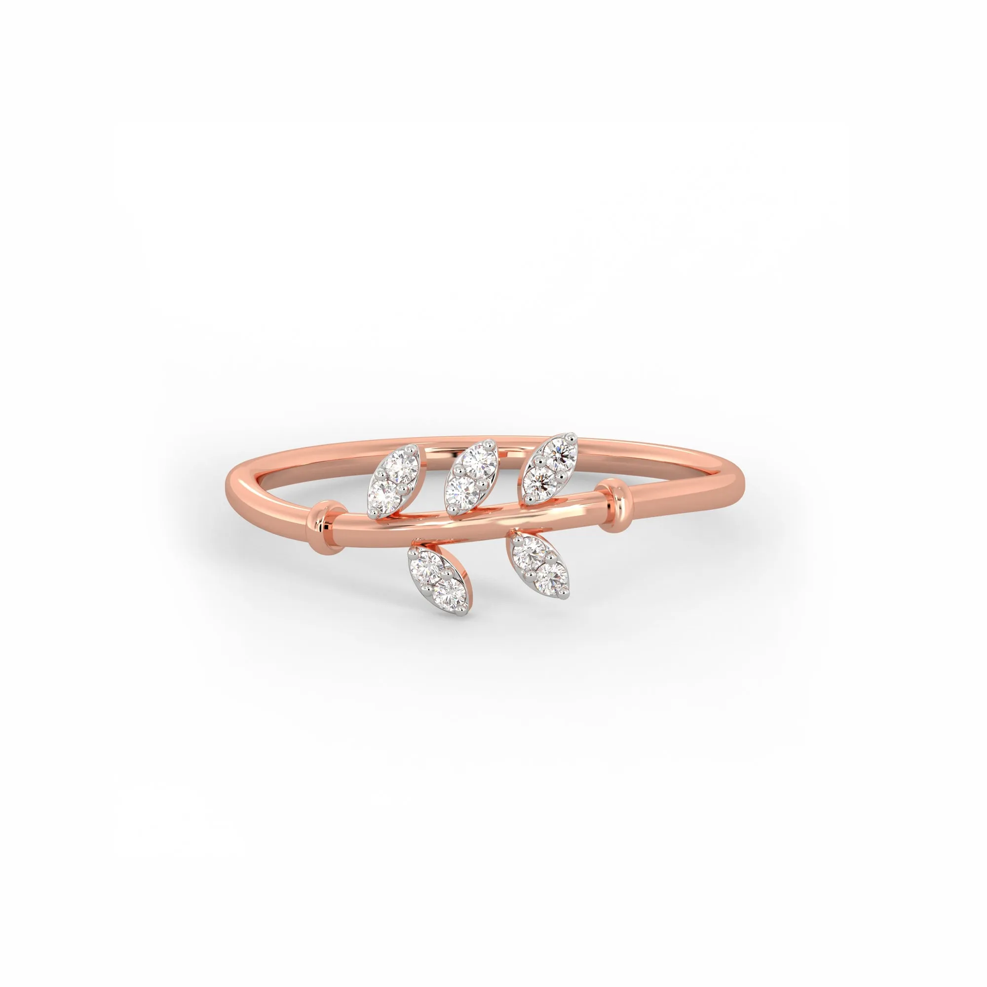 Rose Gold Leafy Love Diamond Ring Giva
