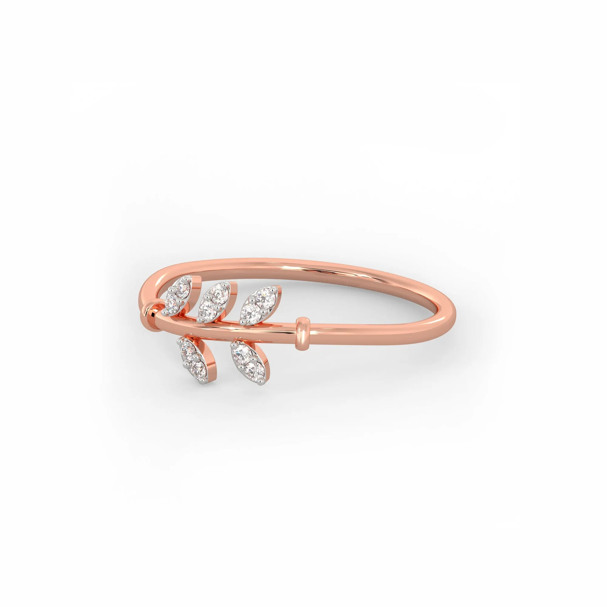 Rose Gold Leafy Love Diamond Ring Giva