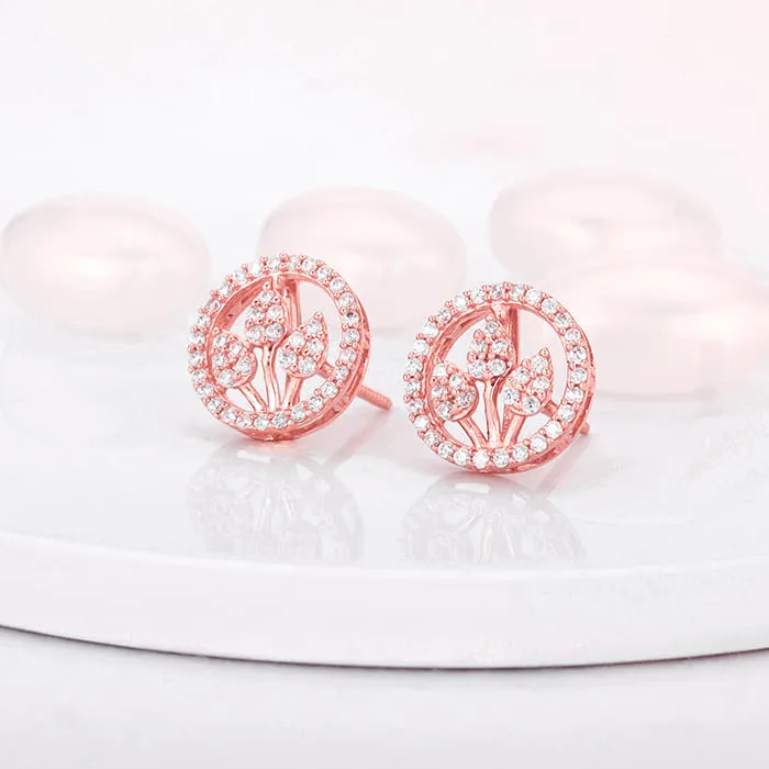 Rose Gold Leafy Lustre Earrings Giva