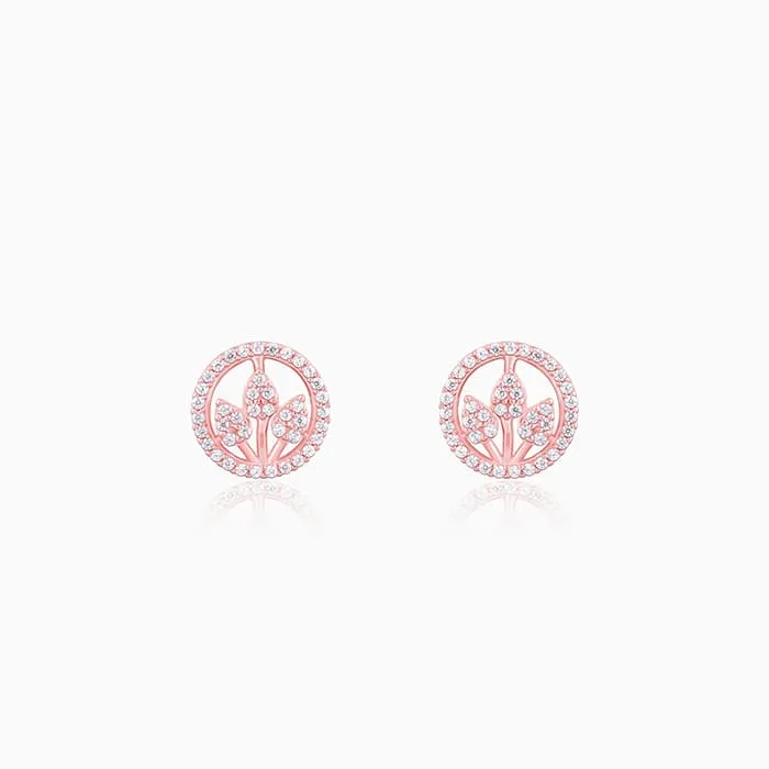 Rose Gold Leafy Lustre Earrings Giva