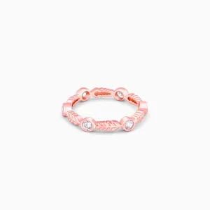 Rose Gold Leafy Zirconia Ring Giva