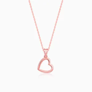 Rose Gold Line Heart Pendant with Box Chain Giva