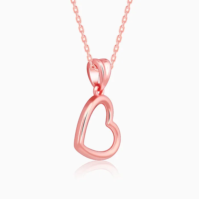Rose Gold Line Heart Pendant with Box Chain Giva