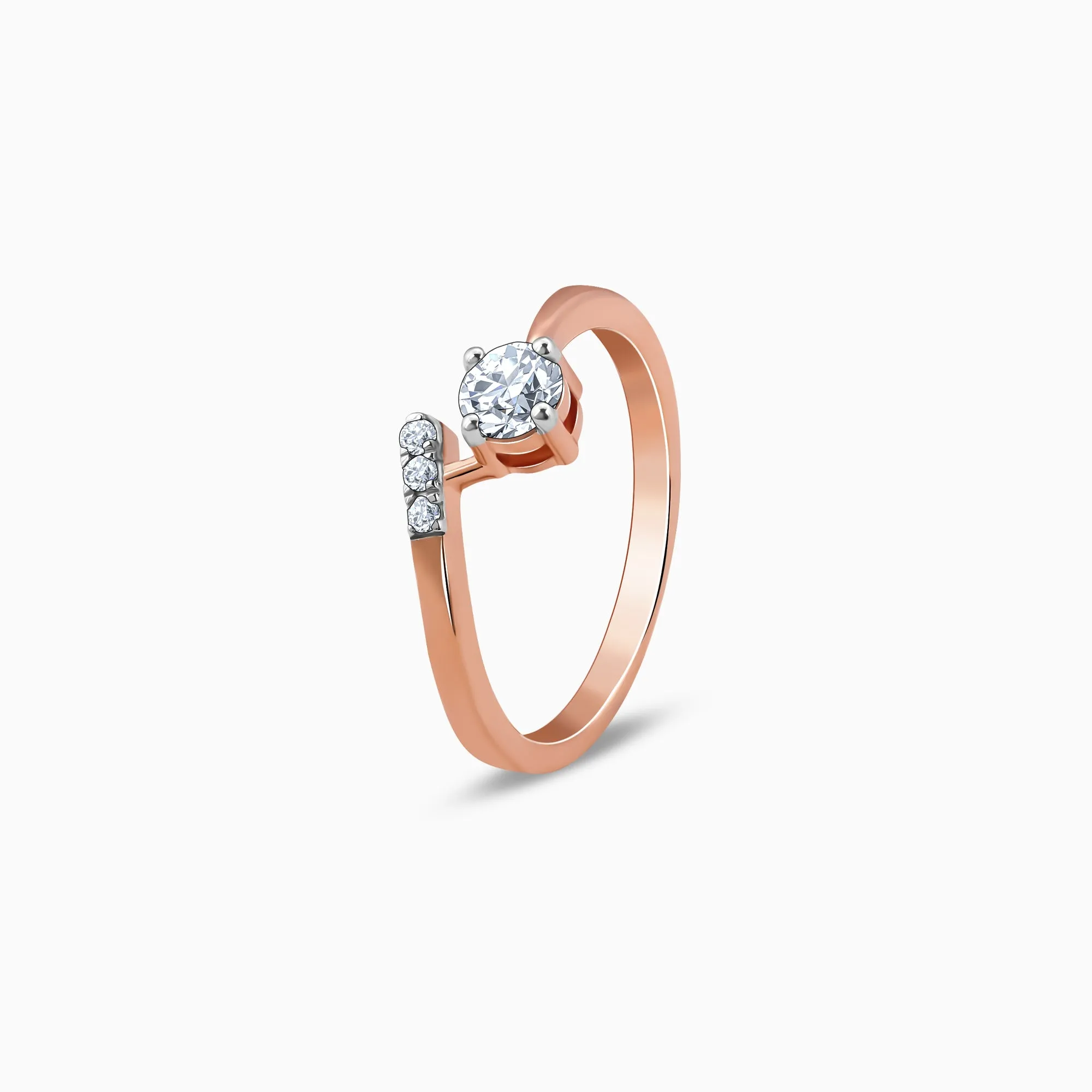Rose Gold Linked in Love Solitaire Diamond Ring Giva