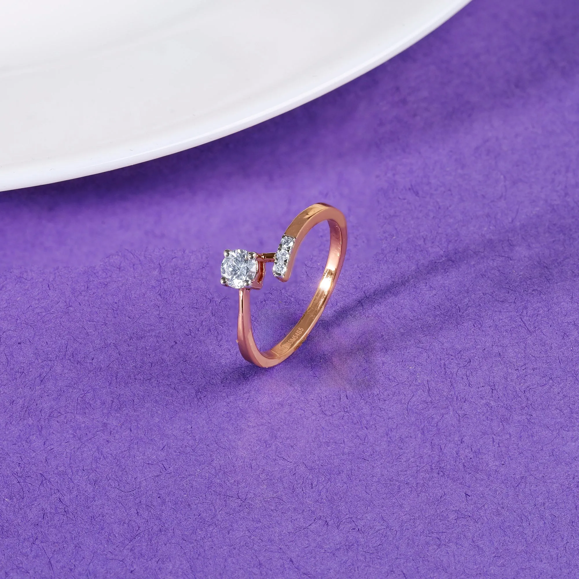 Rose Gold Linked in Love Solitaire Diamond Ring Giva