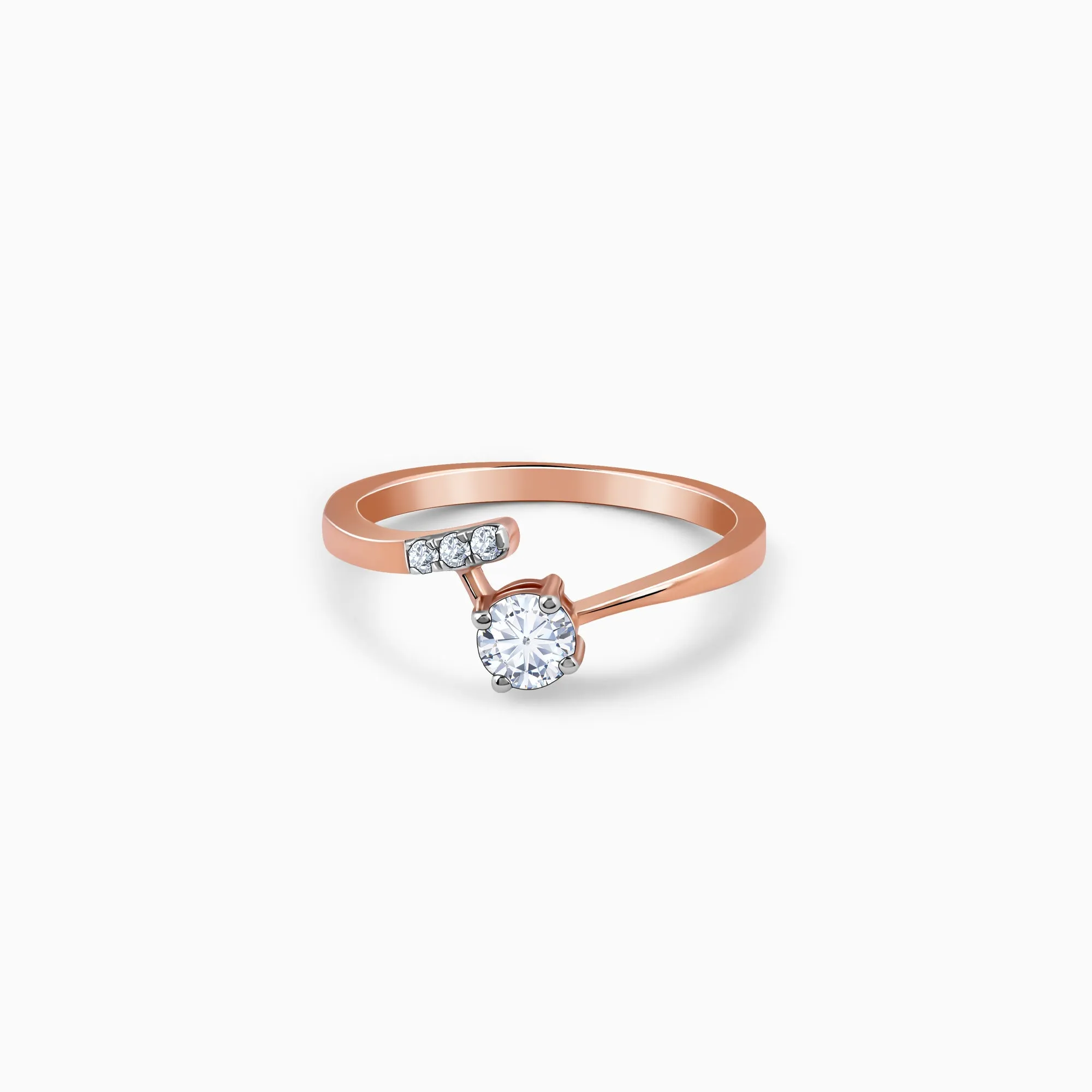Rose Gold Linked in Love Solitaire Diamond Ring Giva