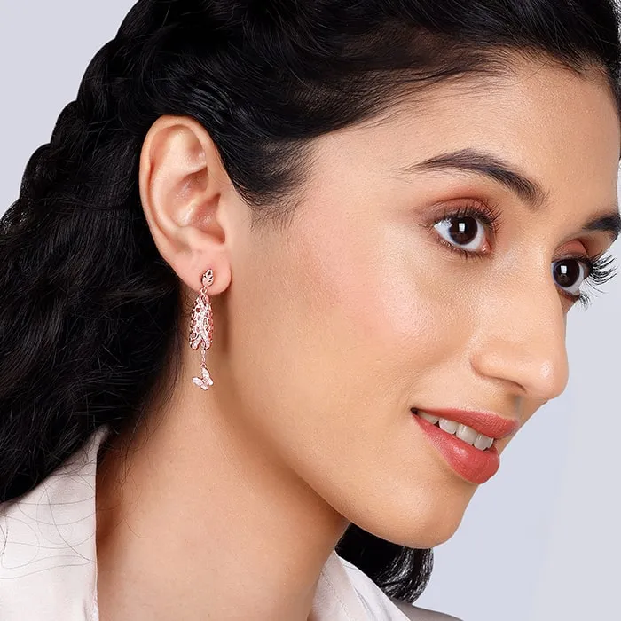Rose Gold Lively Butterfly Earrings Giva