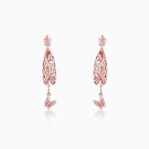 Rose Gold Lively Butterfly Earrings Giva
