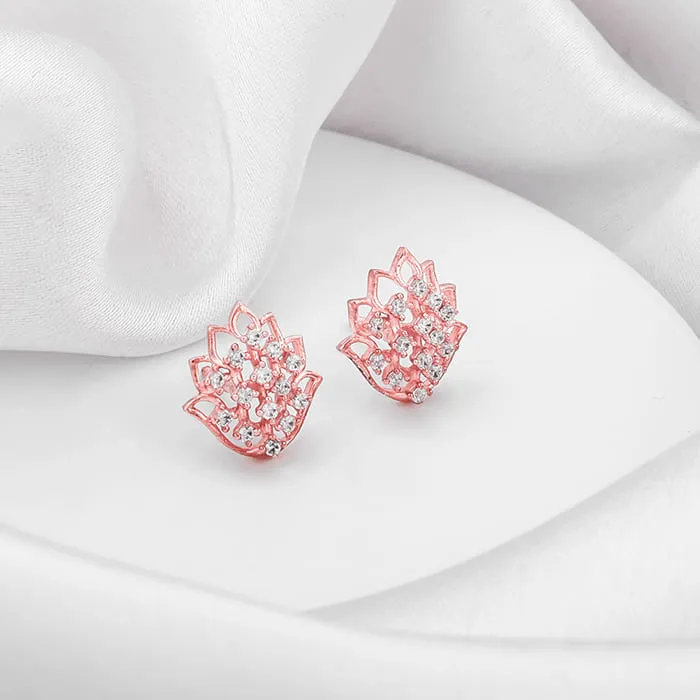 Rose Gold Lotus Radiance Earrings Giva