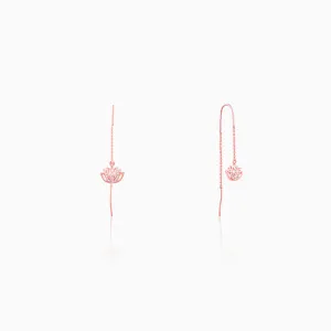 Rose Gold Lotus Sui Dhaga Earrings Giva