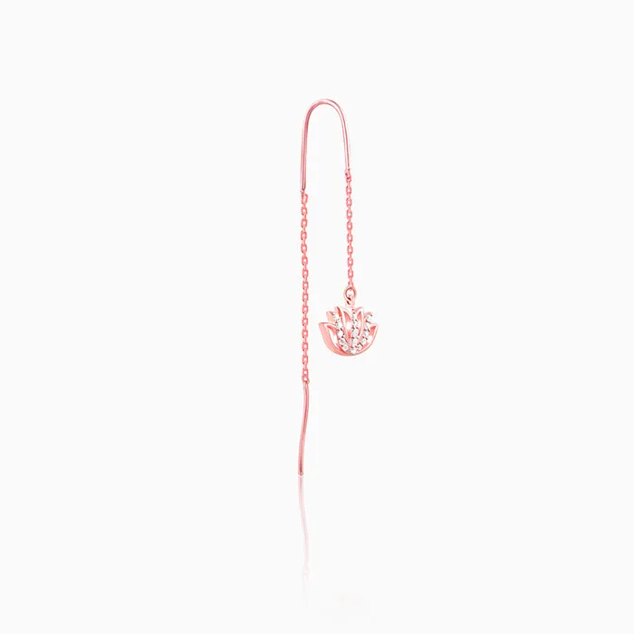 Rose Gold Lotus Sui Dhaga Earrings Giva