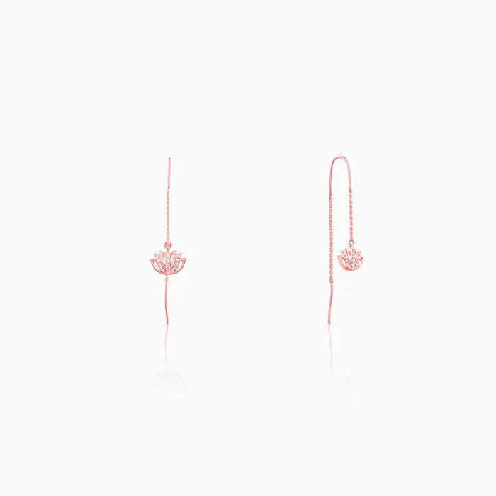 Rose Gold Lotus Sui Dhaga Earrings Giva