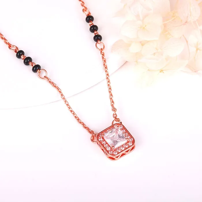 Rose Gold Love Square Mangalsutra Giva